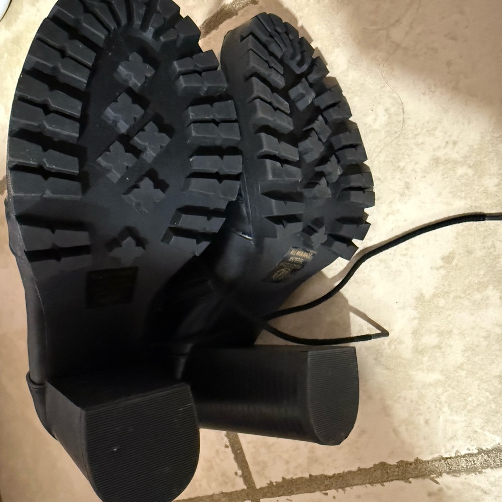Black Chunky Heel Boots